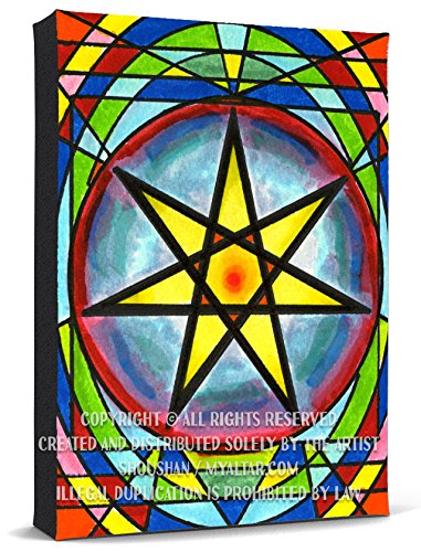 My Altar Wiccan Fairy Faith Elven Star Septagram Print Gallery Wrapped Canvas