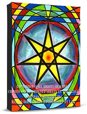 My Altar Wiccan Fairy Faith Elven Star Septagram Print Gallery Wrapped Canvas