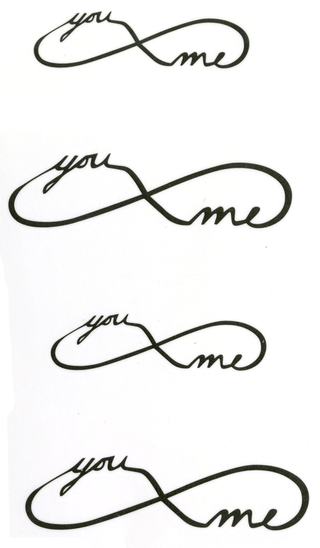 You Me Infinity Waterproof Temporary Tattoos 2 Sheets