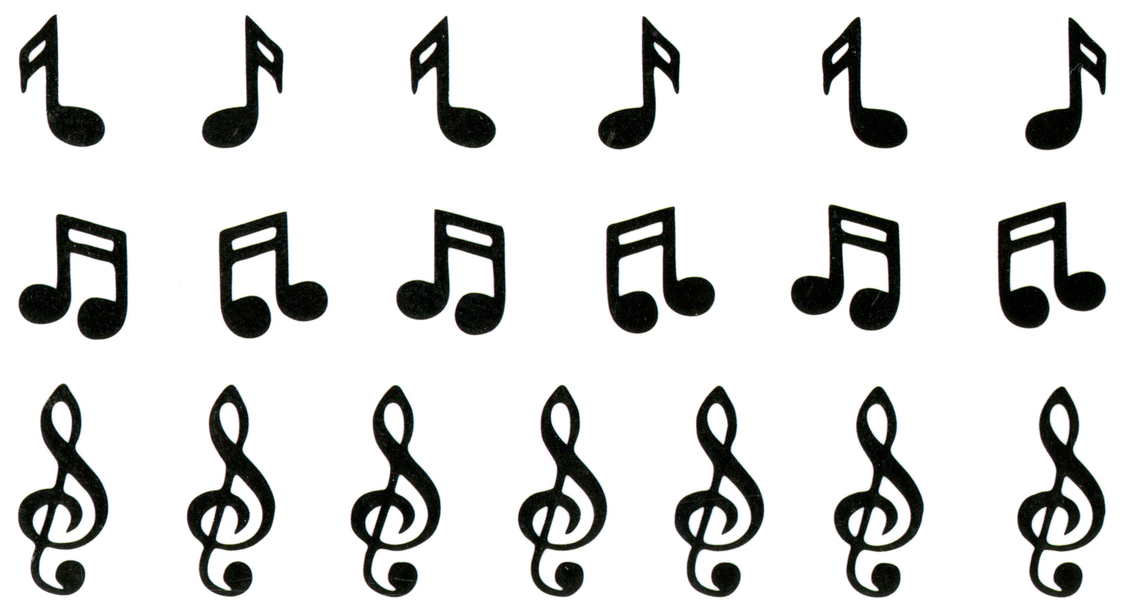 Mini Musical Notes Waterproof Temporary Tattoos 2 Sheets