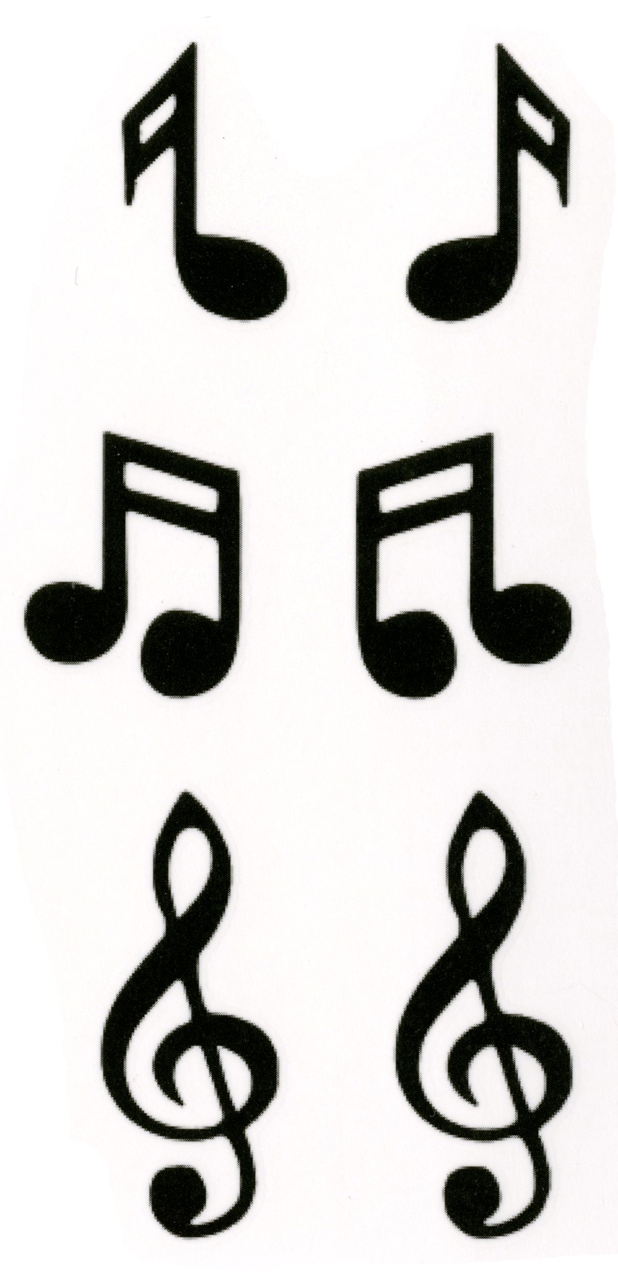 Small Musical Notes Waterproof Temporary Tattoos 2 Sheets