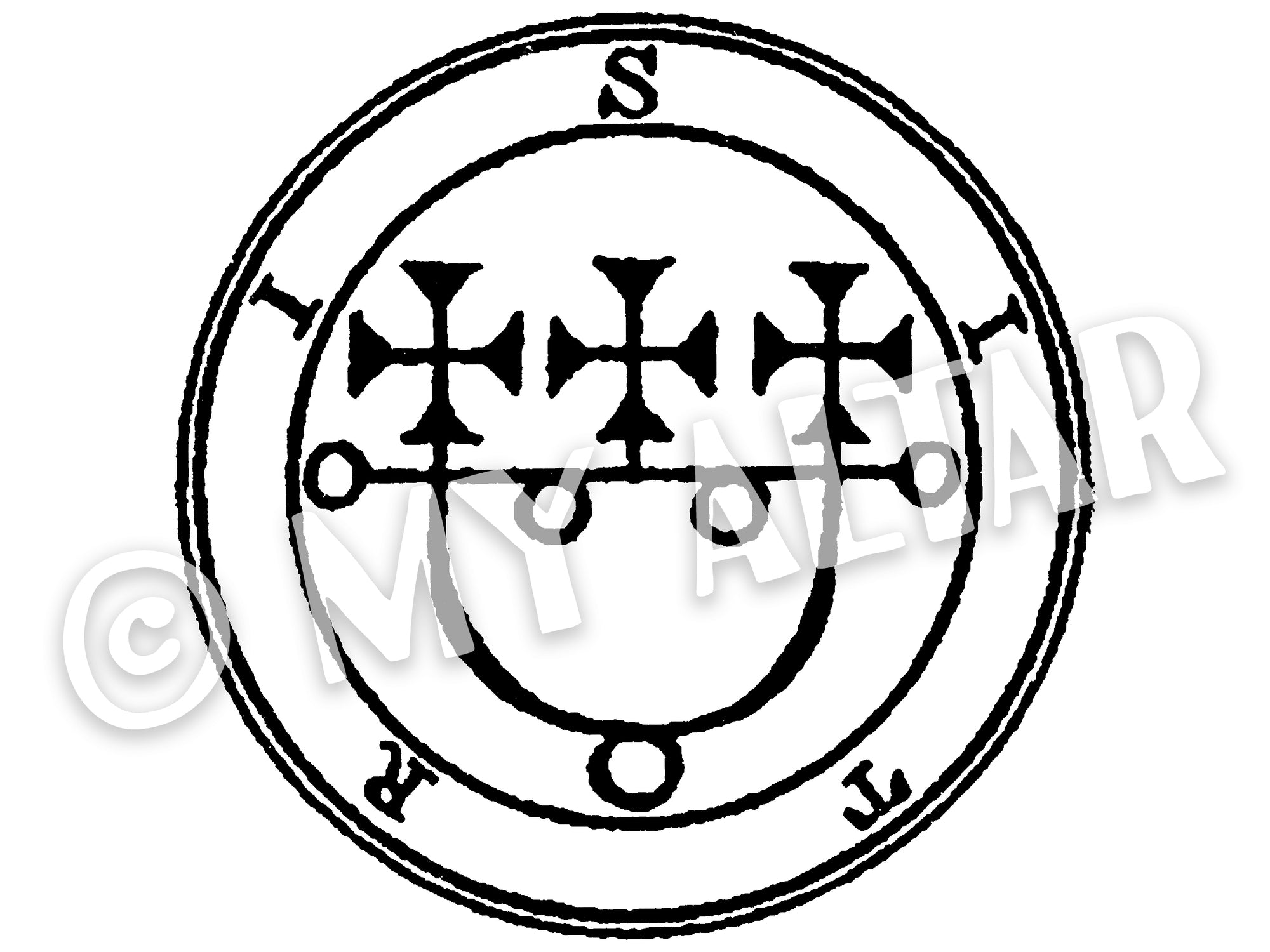 Set of 2 Large 5" Sitri 12th Lesser Seal Goetia Solomon Invocation Sigil Waterproof Temporary Tattoos