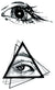 Eye Trippy Weird Black Waterproof Temporary Tattoos 2 Sheets