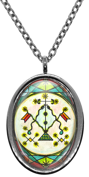 My Altar Damballa La Flambeau Veve Voodoo Magick for Passion, Opportunity, Success Stainless Steel Pendant Necklace