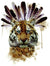 Boho Tiger Free Spirit Big Cat 5" x 7" Waterproof Temporary Tattoos