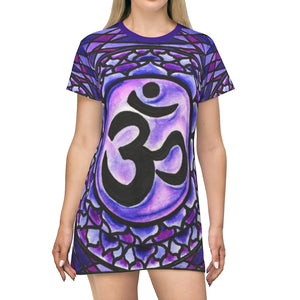 7th Chakra Sahasrara for Enlightenment Women's All Over Print T-Shirt Dress