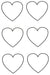 Hearts Black Waterproof Temporary Tattoos 2 Sheets