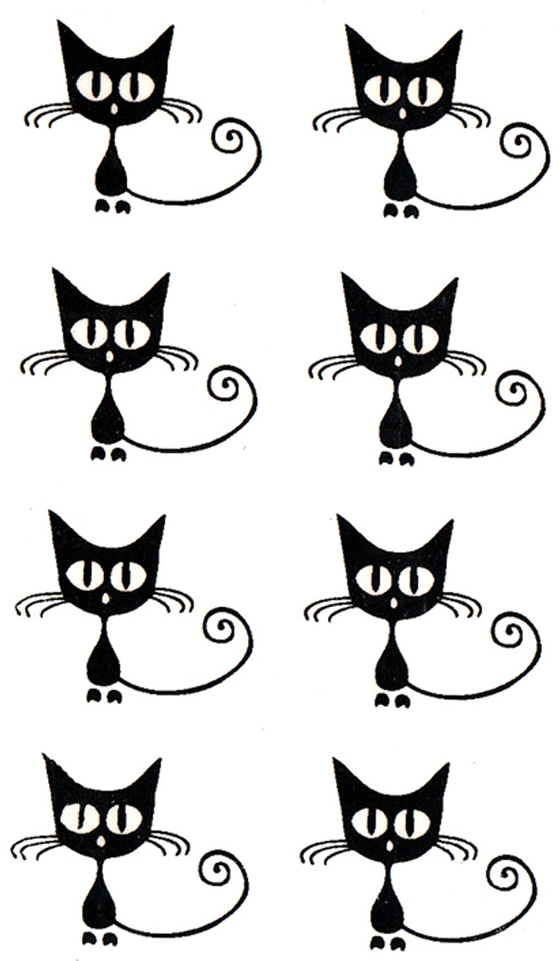 Mini Black Cats Waterproof Temporary Tattoos 2 Sheets