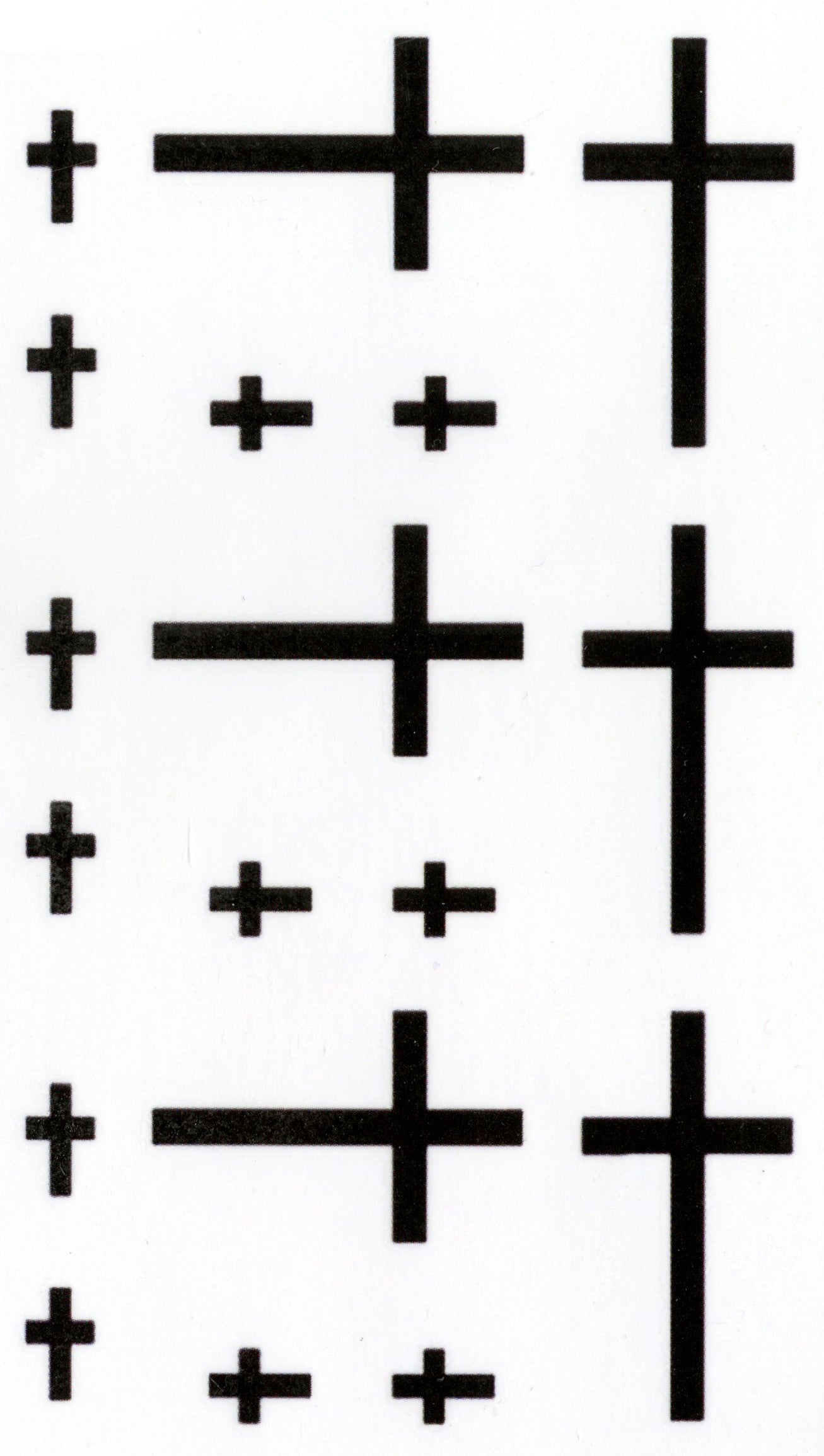 Small Crosses Temporary Tattoos 2 Sheets