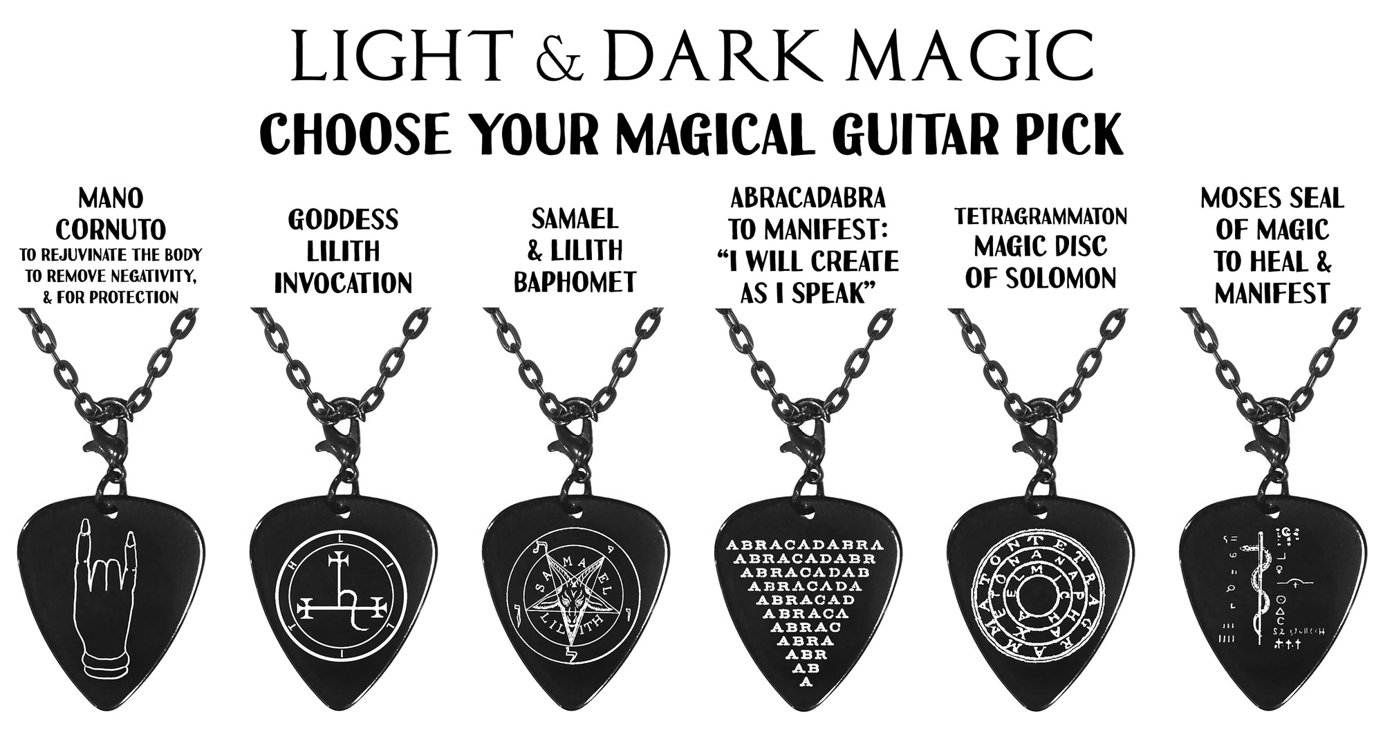 Light and Dark Magic Sigil Guitar Pick - Choose Your Seal