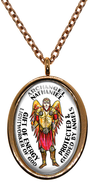 My Altar Archangel Nathaniel Gift of Energy Lightworker of God Protected by Angels Steel Pendant Necklace