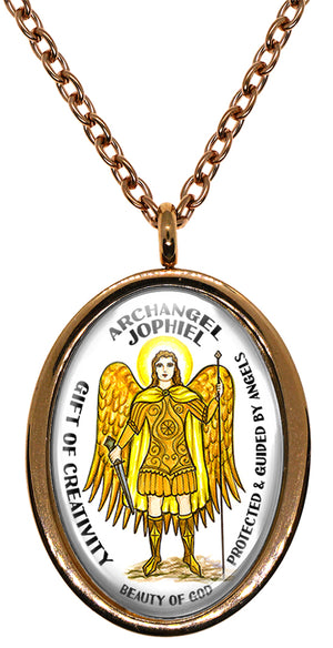 My Altar Archangel Jophiel Gift of Creativity Protected by Angels Steel Pendant Necklace