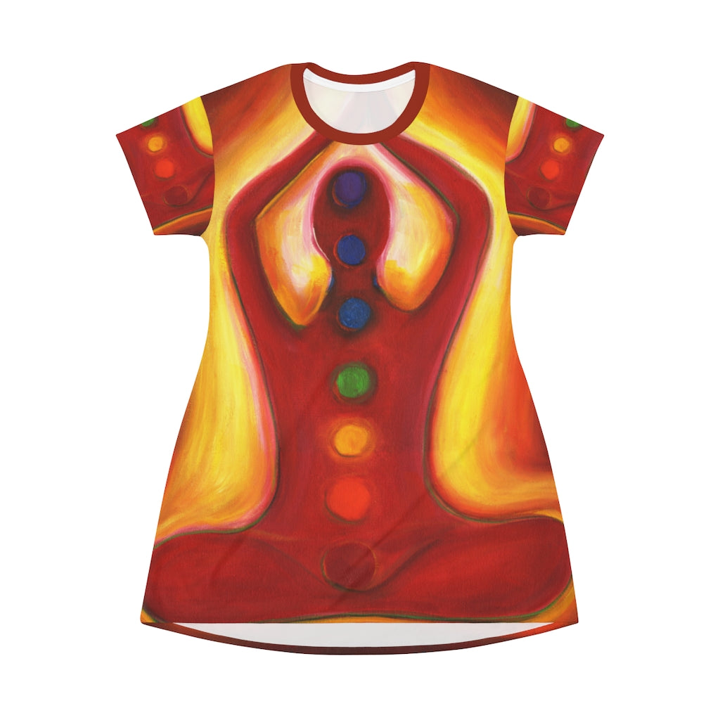 Kundalini Power Chakra Manifestation Meditation Women's All Over Print T-Shirt Dress