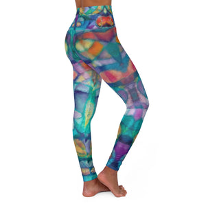 Colorful Abstract Art Women's High Waisted Yoga Leggings