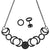Triple Moon Pentacle Wicca Black Stainless Steel Necklace and Stud Earrings Set