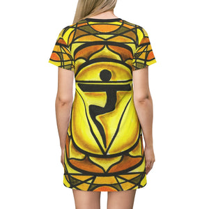 3rd Chakra Manipura for Intuition Women's All Over Print T-Shirt Dress