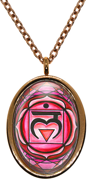 Choose Your Chakra Symbol Pendant Necklace in Choice of Gold, Rose, Silver and Black Stainless Steel