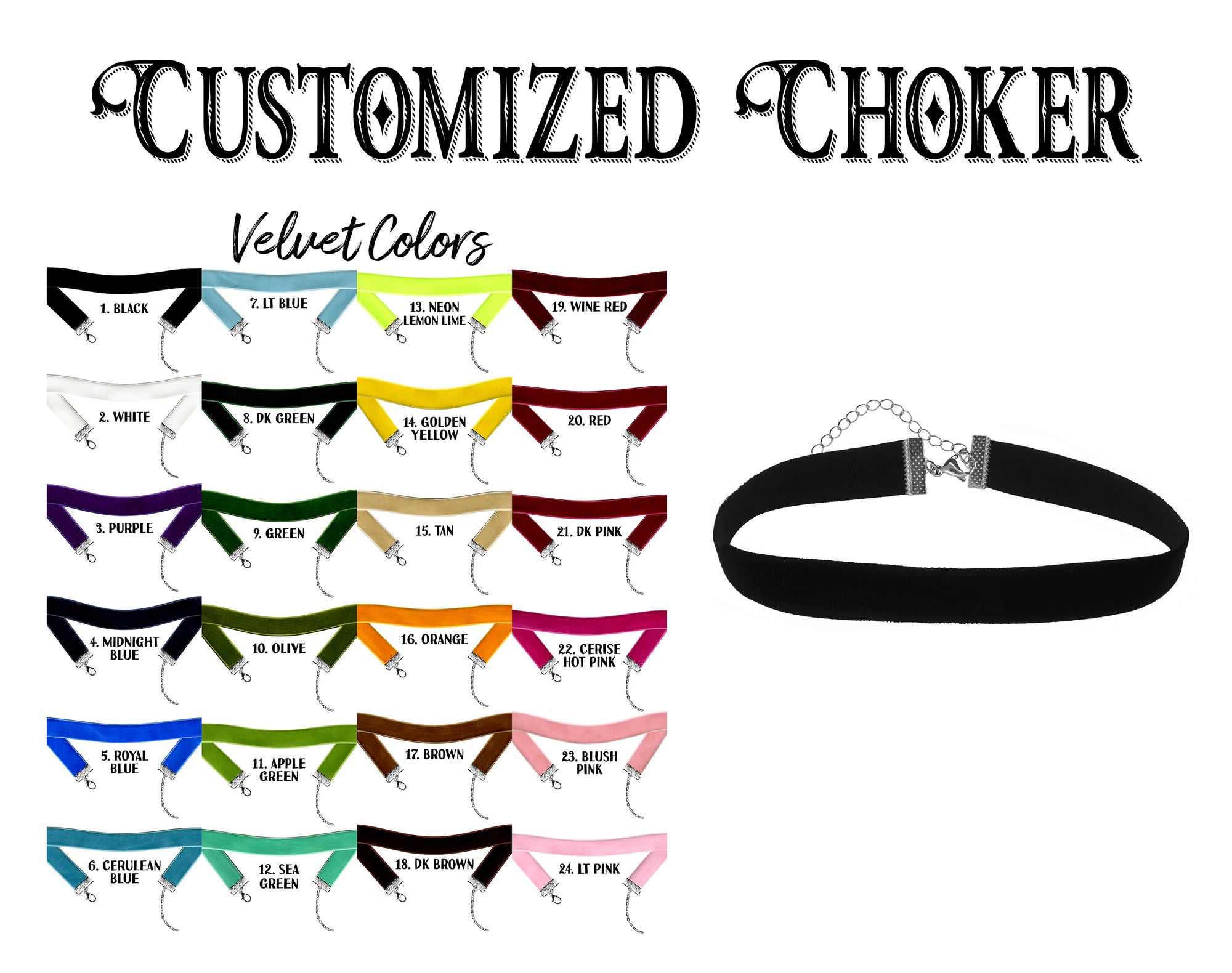 Velvet Choker - Customize and Choose your Color and Length