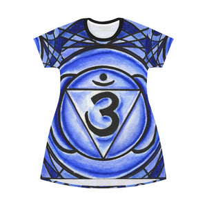6th Chakra Ajna for Psychic Ability Women's All Over Print T-Shirt Dress