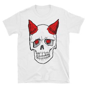 Horned Red Devil Skull Unisex T-Shirt