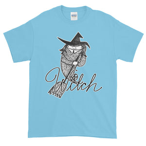 Whimsical Witch with Broom Adult Unisex T-shirt
