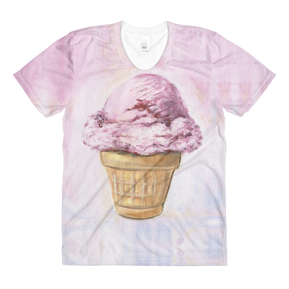 Pink Cherry Ice Cream women’s crew neck t-shirt