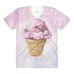 Pink Cherry Ice Cream women’s crew neck t-shirt