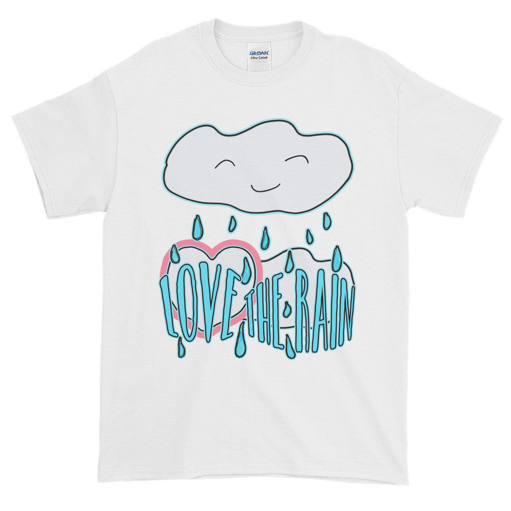 Love The Rain Whimsical Rainy Day Clouds Adult Unisex T-shirt