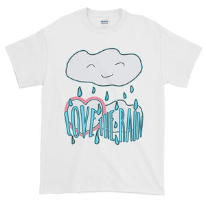 Love The Rain Whimsical Rainy Day Clouds Adult Unisex T-shirt