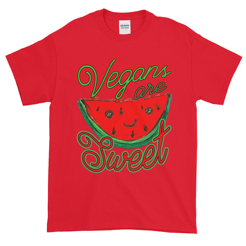 Vegans are Sweet Whimsical Watermelon Adult Unisex T-shirt