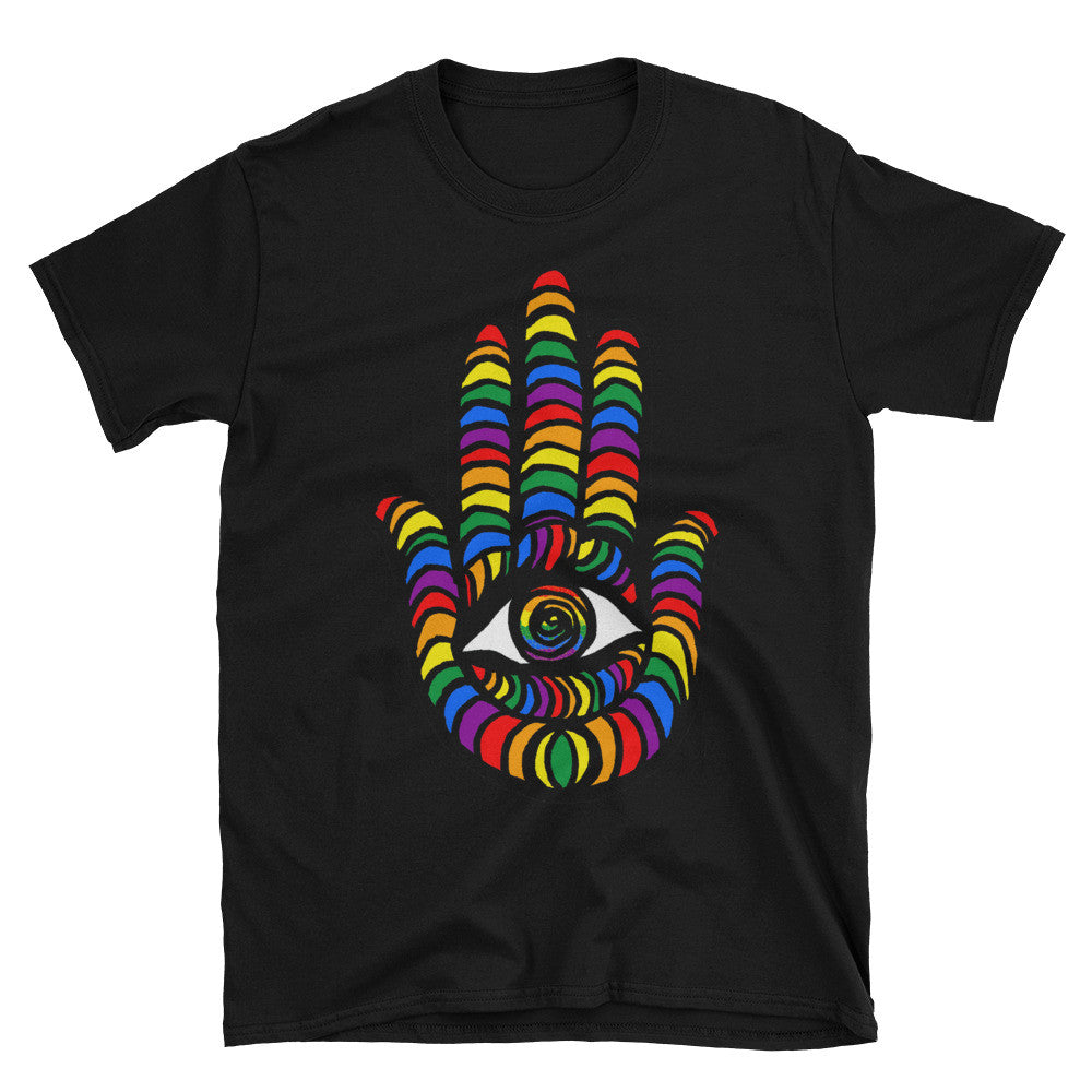 LGBT Rainbow Pride Protection Eye Hamsa Unisex T-Shirt