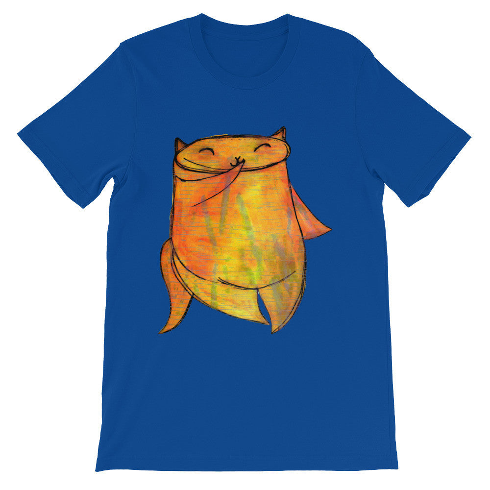 Shy Playful Chubby Orange Kitty Cat Unisex T-shirt