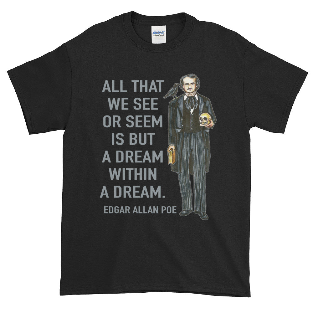 Edgar Allan Poe Dream within a Dream Portrait Adult Unisex T-shirt