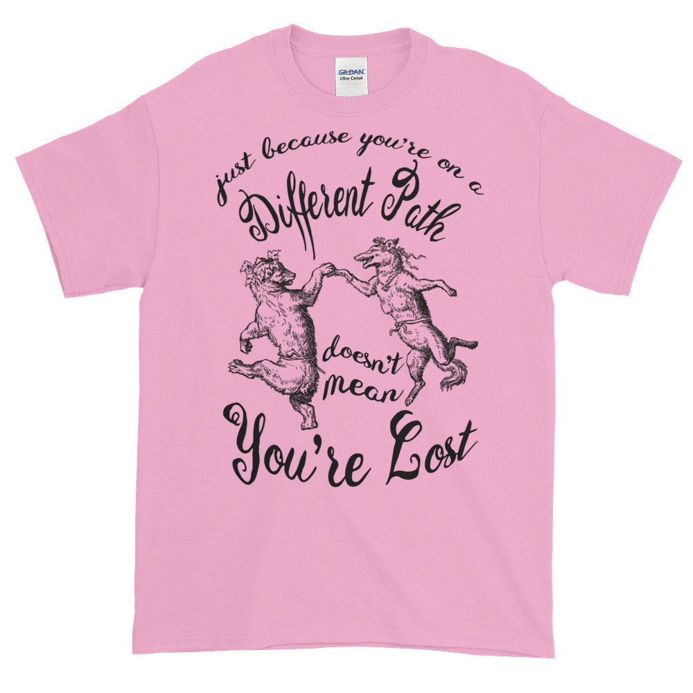 poth animal Dancing Wolves on a Different Path Aren't Lost Adult Unisex T-shirt