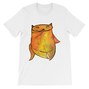 Shy Playful Chubby Orange Kitty Cat Unisex T-shirt