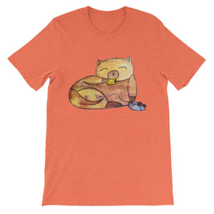 Whimsical Cute Kitty Cat with Mouse & Cheese Unisex T-shirt