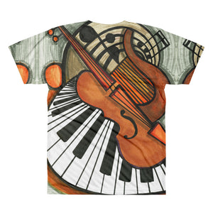 Music Lovers Piano & Violin Full Bleed men’s crewneck t-shirt