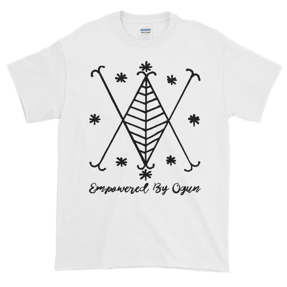 Empowered by Ogun Lwa Power Veve Voodoo Magic Adult Light T-shirt