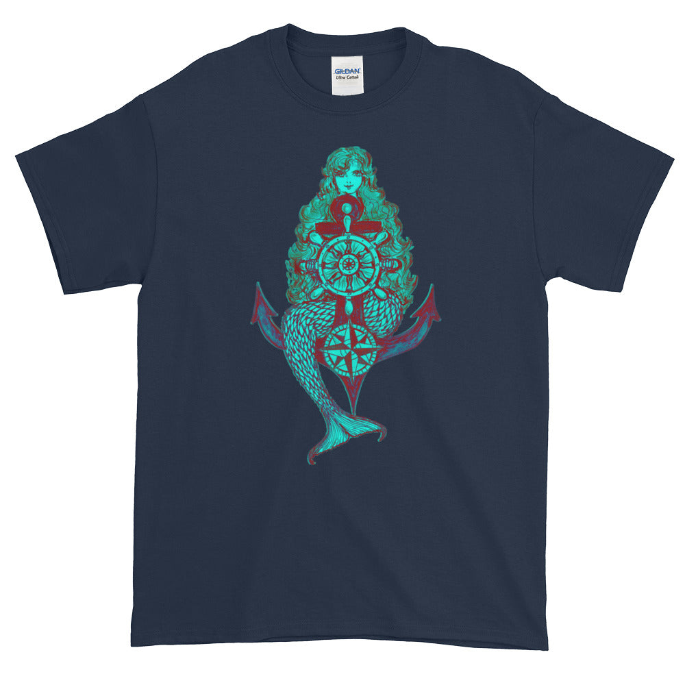 Beauty of the Sea Mermaid Compass Steer Anchor T-shirt