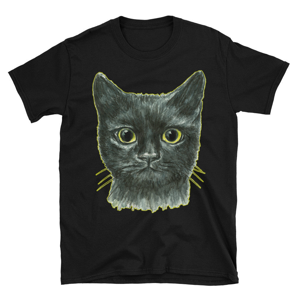 Black Cat Portrait Unisex T-Shirt