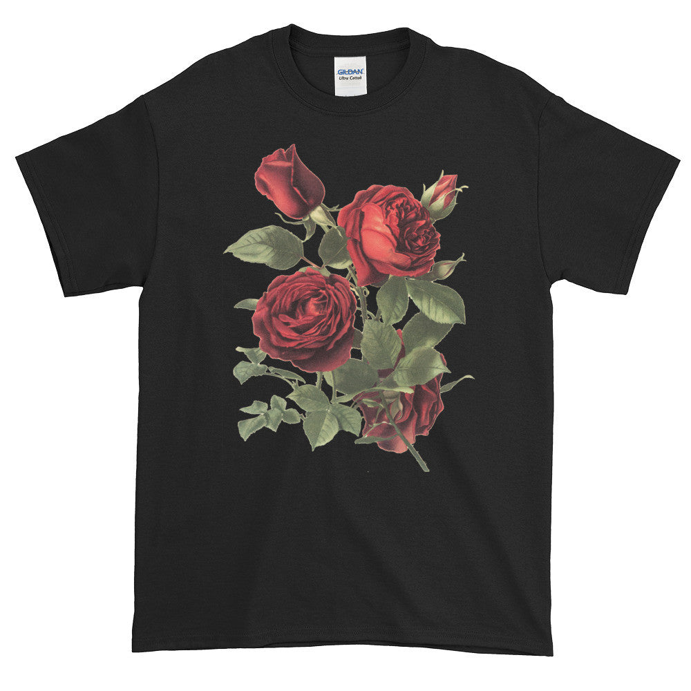 Red Garden Roses Adult Unisex T-shirt