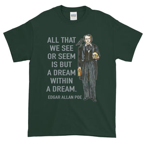 Edgar Allan Poe Dream within a Dream Portrait Adult Unisex T-shirt