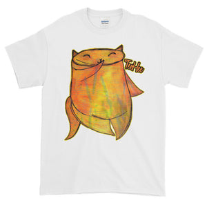 TeeHee Shy Cute Chubby Orange Kitty Cat Adult Unisex T-shirt