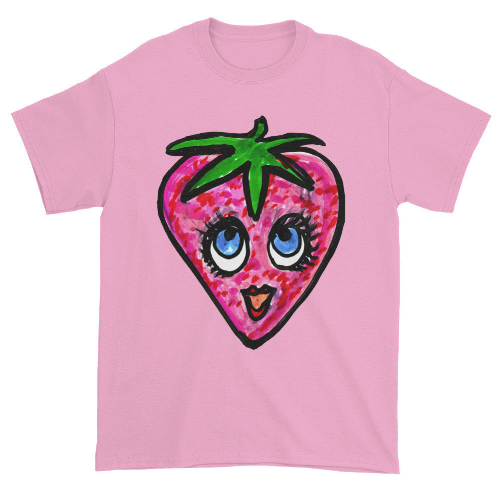 Whimsical Big Eyed Happy Strawberry Unisex T-shirt