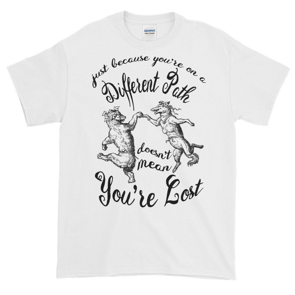 Dancing Wolves on a Different Path Aren't Lost Adult Unisex T-shirt