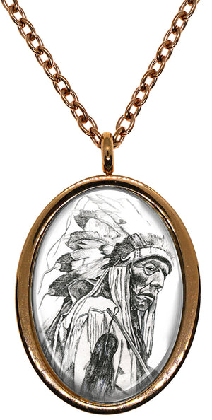 My Altar Chief Joseph Native American Indian Stainless Steel Pendant Necklace