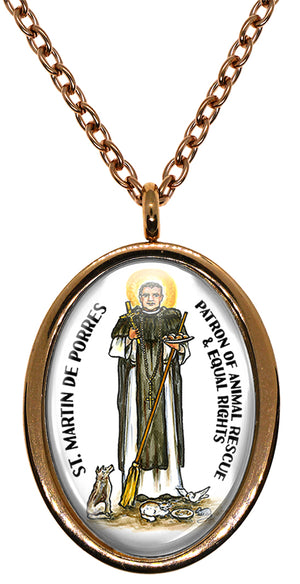 My Altar Saint Martin de Porres for Equal Rights & Animal Rescue Stainless Steel Pendant Necklace