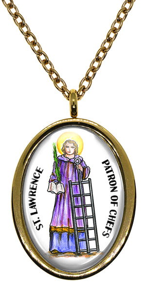 My Altar Saint Lawrence Patron of Chefs Stainless Steel Pendant Necklace