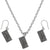 100 Dollar Bill Charm Steel Chain Necklace and Hypoallergenic Titanium Earrings Set