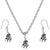 Gnome Charm Steel Chain Necklace and Hypoallergenic Titanium Earrings Set